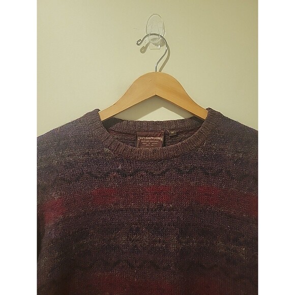 Vintage Ralph Lauren Chaps Men's M Sweater 100% Shetland Wool Grandpa Fisherman - Picture 2 of 6